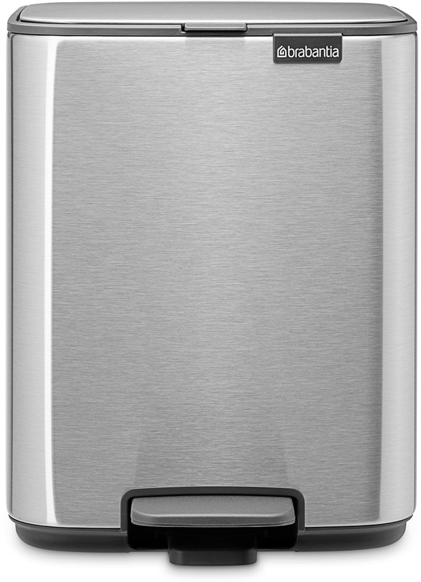 Brabantia Bo Treteimer – 7 Liter – Badezimmer – mattierter Stahl, fingerabdrucksicher
