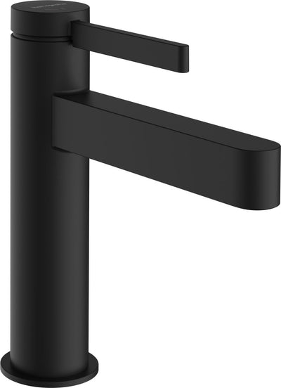 Hansgrohe finoris – Waschtisch-Mischbatterie – Einhebelbedienung – Kaltstart-Energiesparfunktion – mit Ablaufgarnitur – 110 mm – mattschwarz