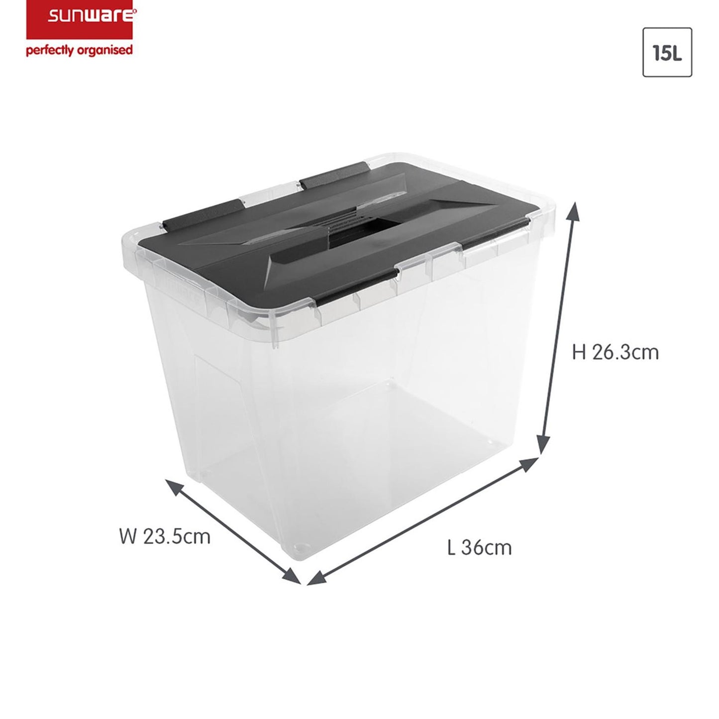 Sunware Onyx Aufbewahrungsbox 15l transparent