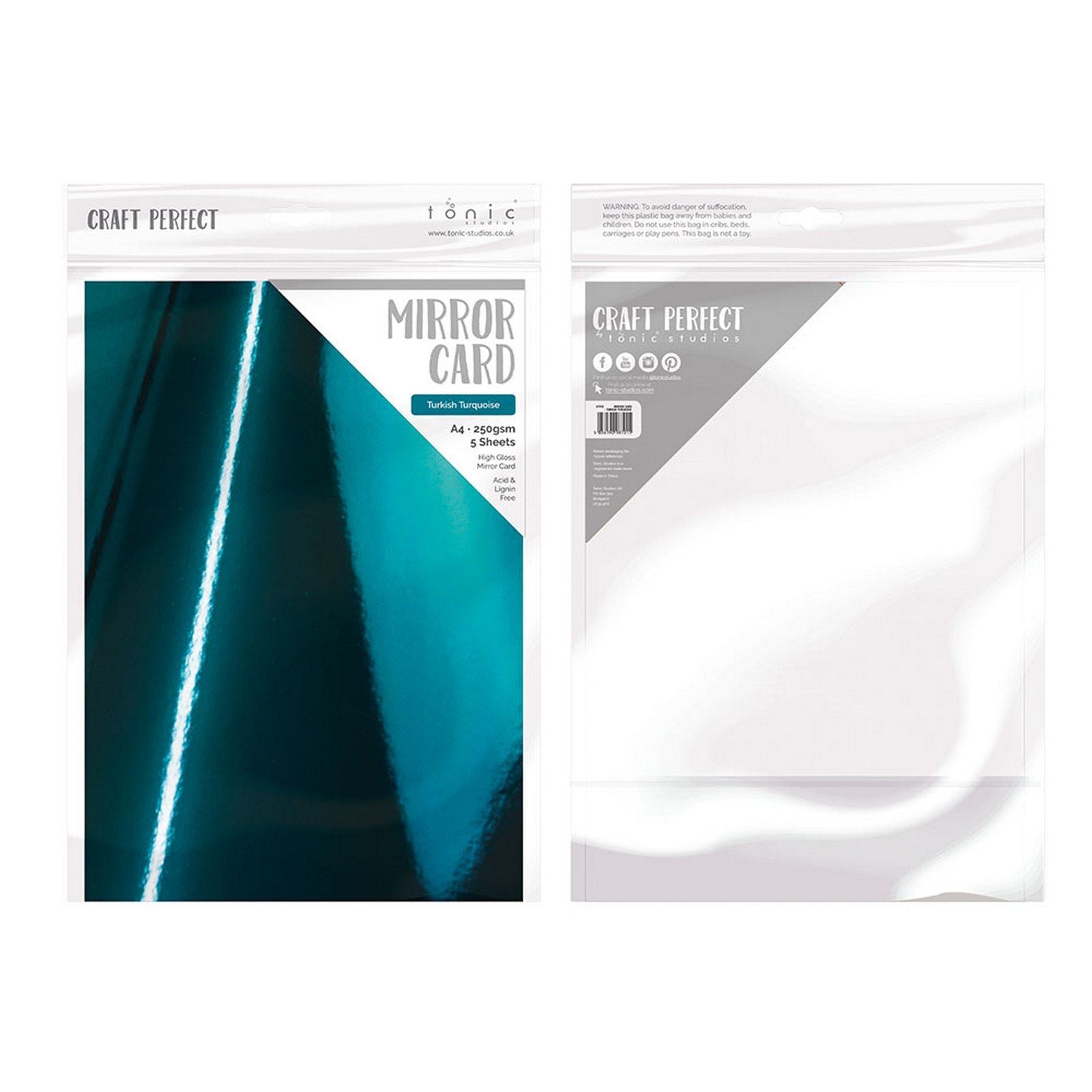 Craft Perfect von Tonic Studios Craft Perfect • Spiegelkarte A4, 5 Stück, türkisfarben
