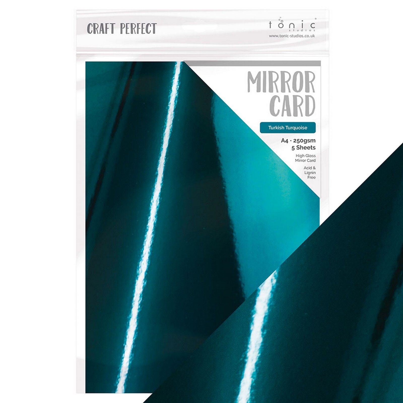 Craft Perfect von Tonic Studios Craft Perfect • Spiegelkarte A4, 5 Stück, türkisfarben