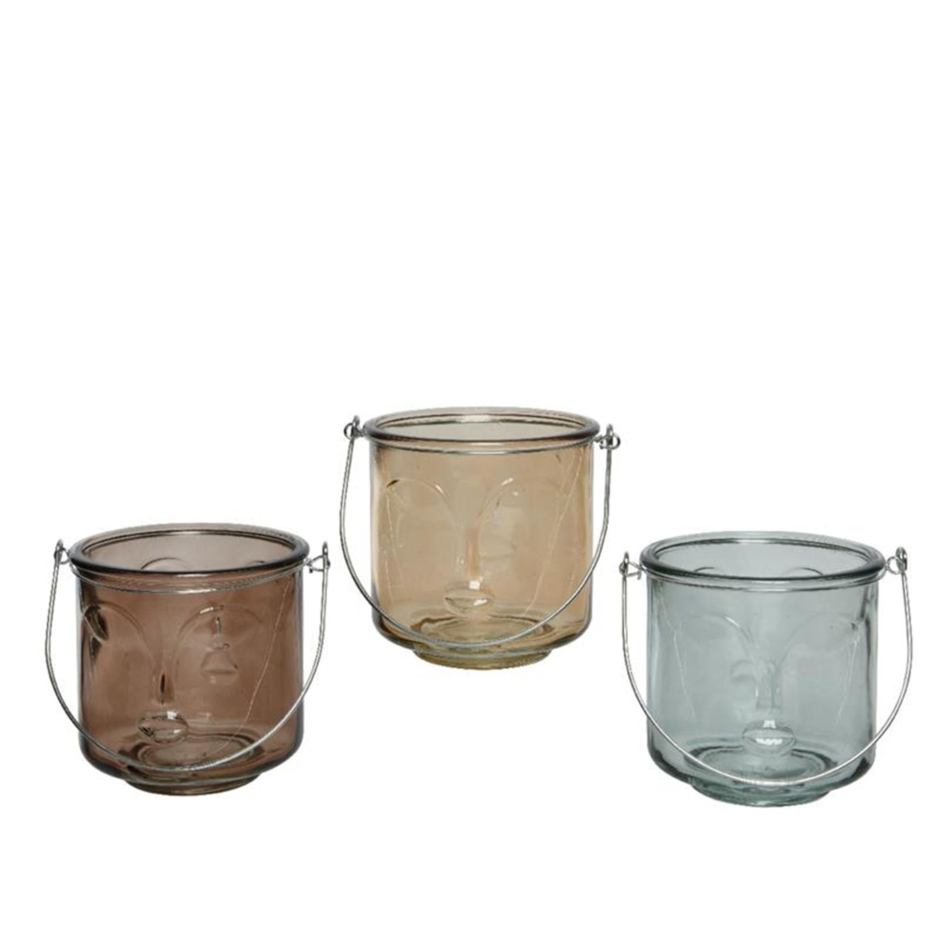 Decoris Teelichthalter aus Glas, Höhe 11,6 cm