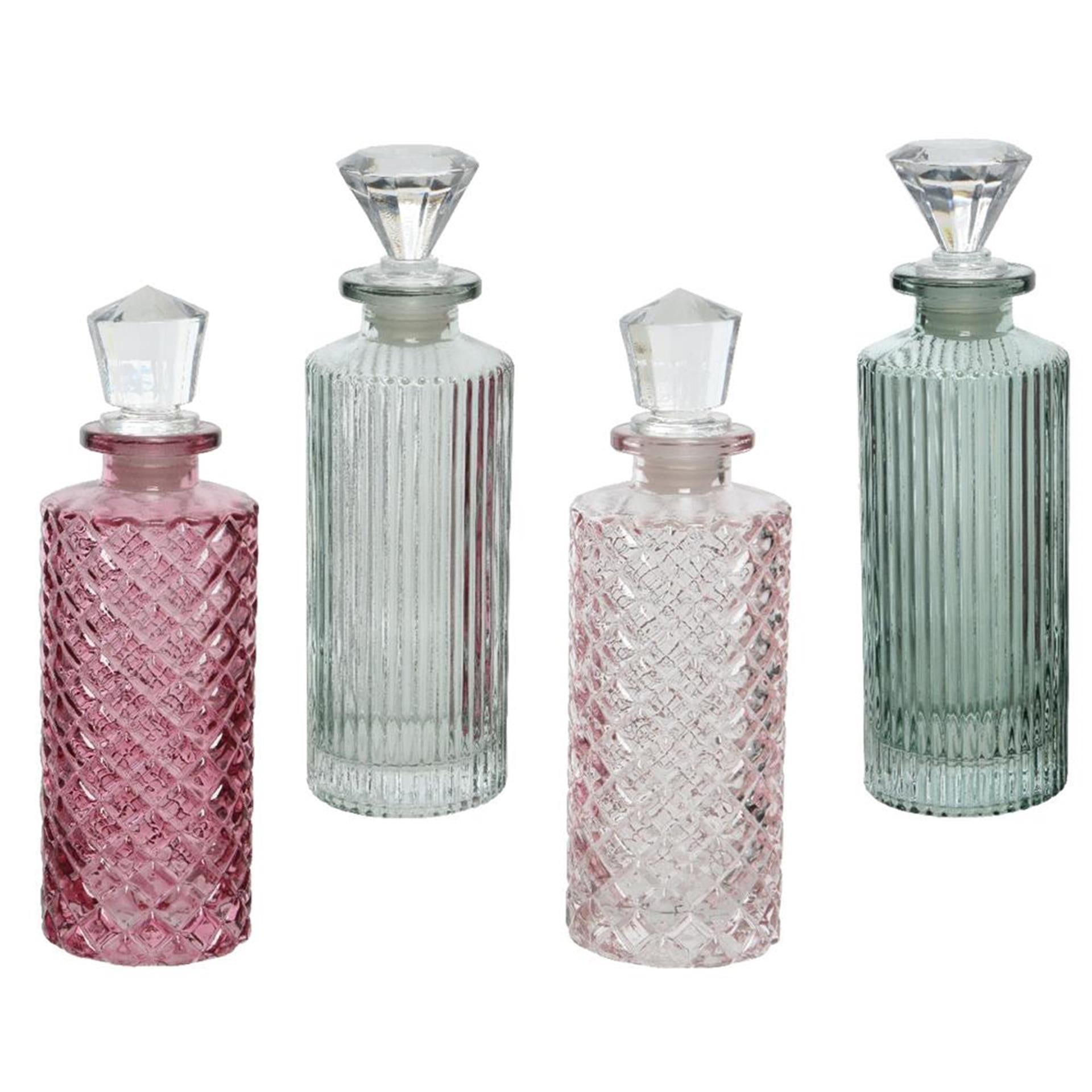 Decoris Deko-Flasche aus Glas, H17 cm