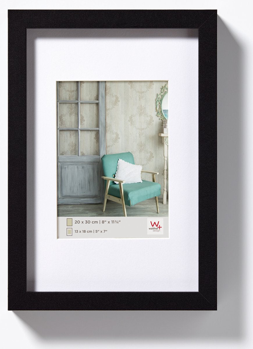 Walther Stockholm - MDF-Holzrahmen - Fotogröße 15x20 cm - Schwarz