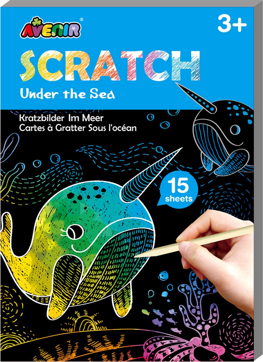 Avenir Rubbelkunstbuch Mini A6 – Deep in the Sea – 15 Seiten – 3 Jahre