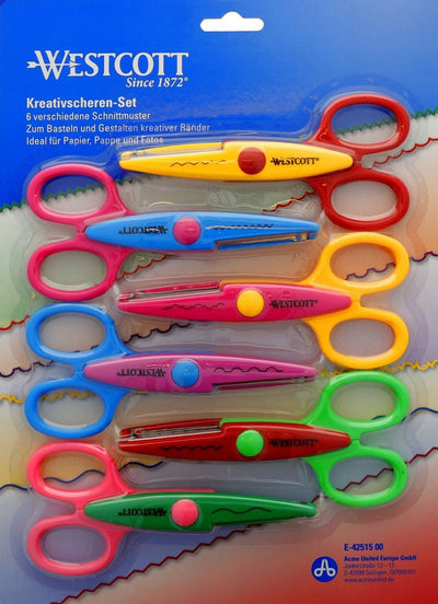 Westcott Figurenschere – 14 cm – verschiedene Motive – 6 Stück – ac-e42515