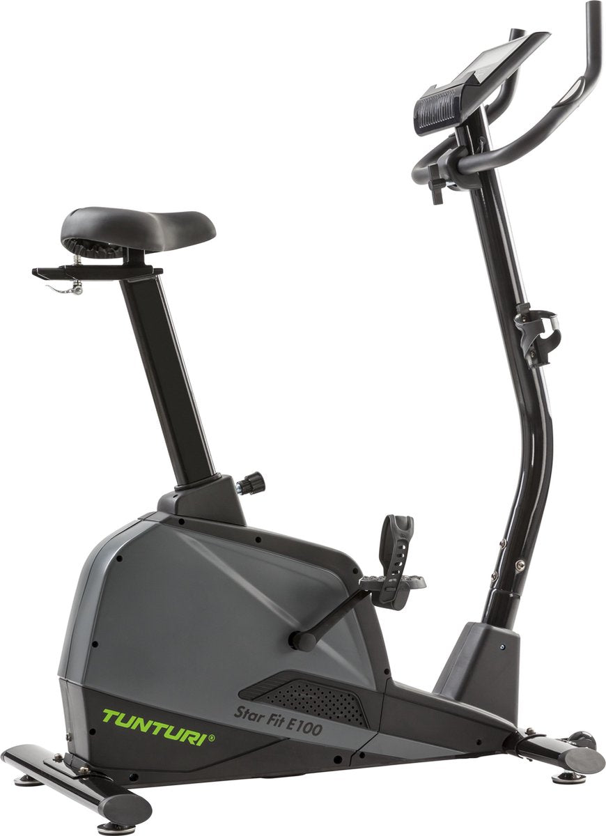 Tunturi Star Fit E100 Heimtrainer – Fitnessrad – 21 Programme – 24 Widerstandsstufen – Ergometer – verstellbar – Farbe: Schwarz