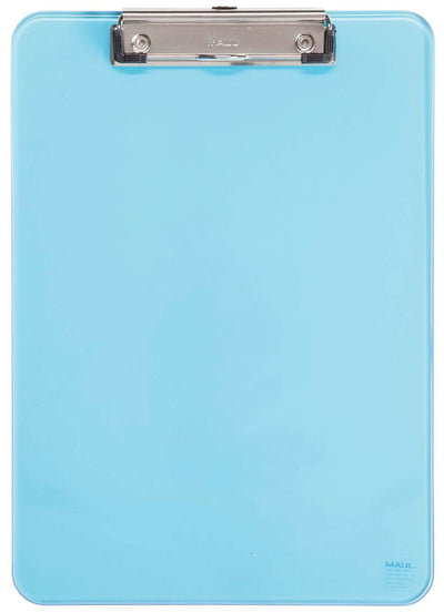 Markenloses Klemmbrett Maul A4 Hochformat transparent neonblau – 1 Stück