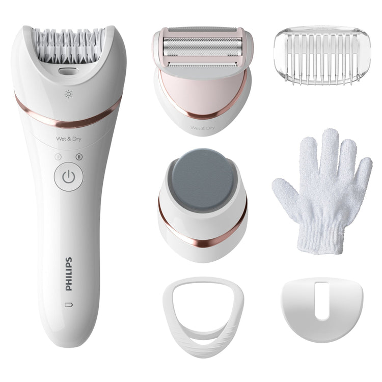 Philips Bre730 00 Serie 8000 nasse und trockene Epileering -Geräte Pink White