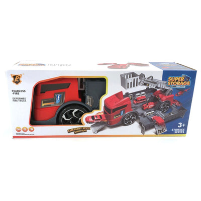 Grundlegende Feuerbrigade Garage im LKW -Spielset + Licht und Klang