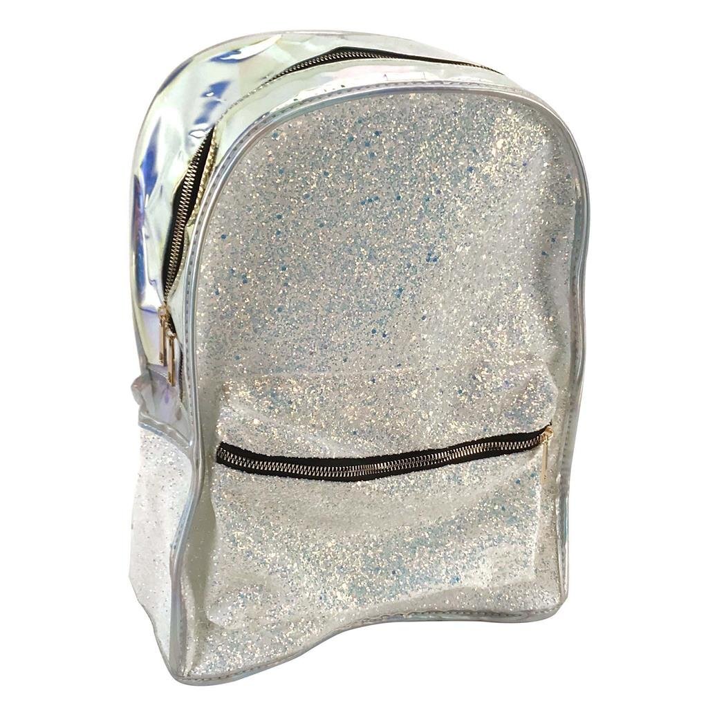 Grundlegendes Glitzer -Rucksack holographisches Silber