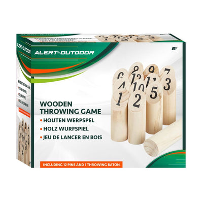 Alert Outdoor -Holzwurfspiel mit handlichem Speichernetzwerk