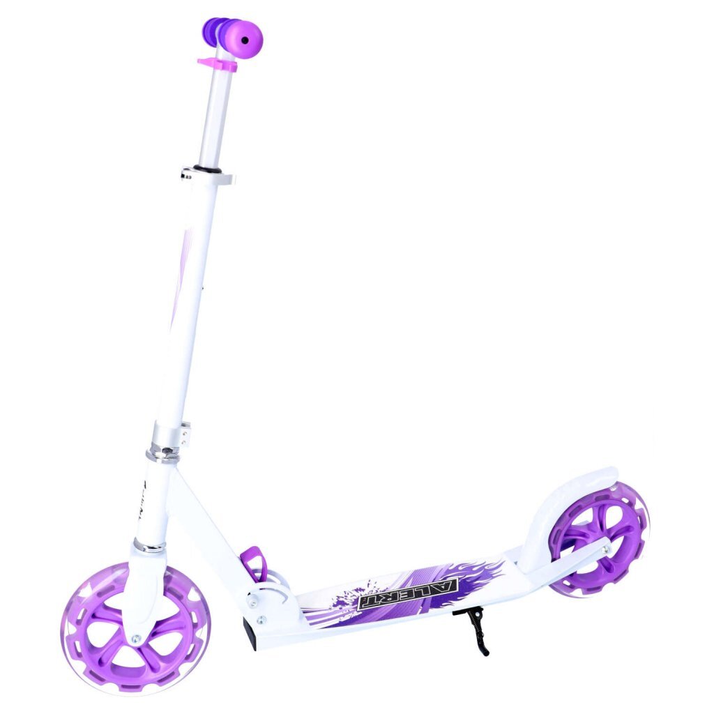Alarmspinout Aluminium -Roller mit großen Rädern weiß lila