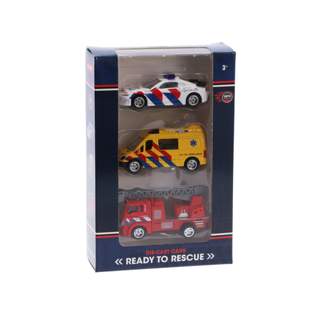 Rapid Whee Rapid Whee Die-Cast-Notfallfahrzeuge 3-teiliger Fahrzeuge