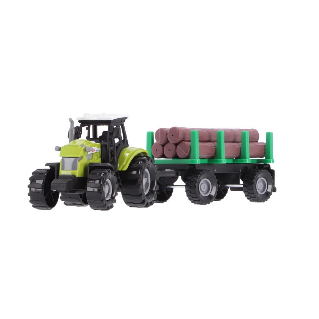 Andere Marken Traktor + Anhänger mit Baumstämmen + Licht und Klang