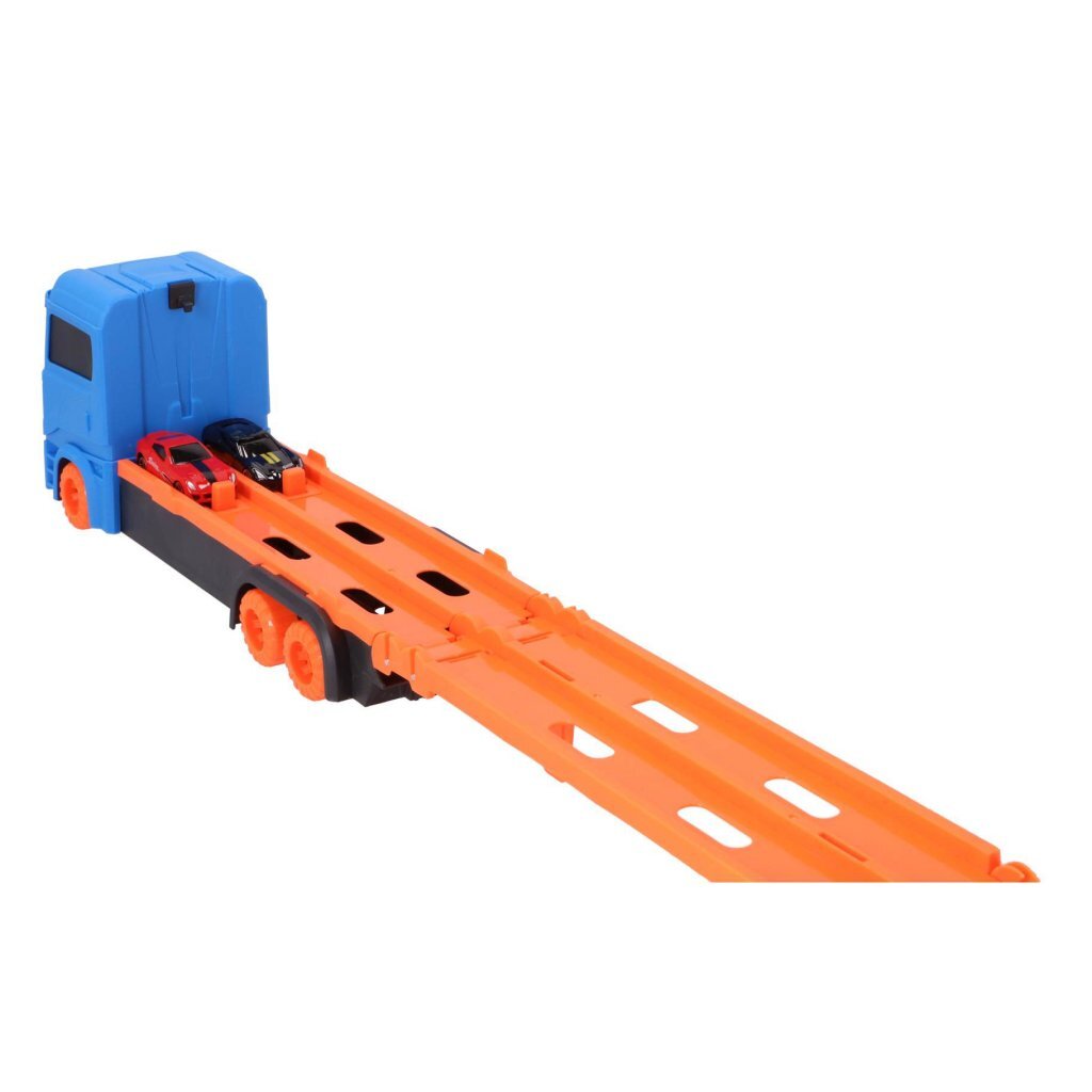 Andere Marken Pop-up Auto Transporter + 2 Die-Cast-Fahrzeuge