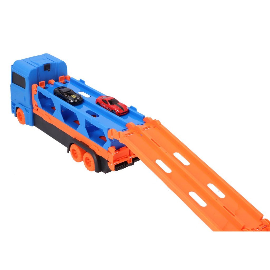 Andere Marken Pop-up Auto Transporter + 2 Die-Cast-Fahrzeuge