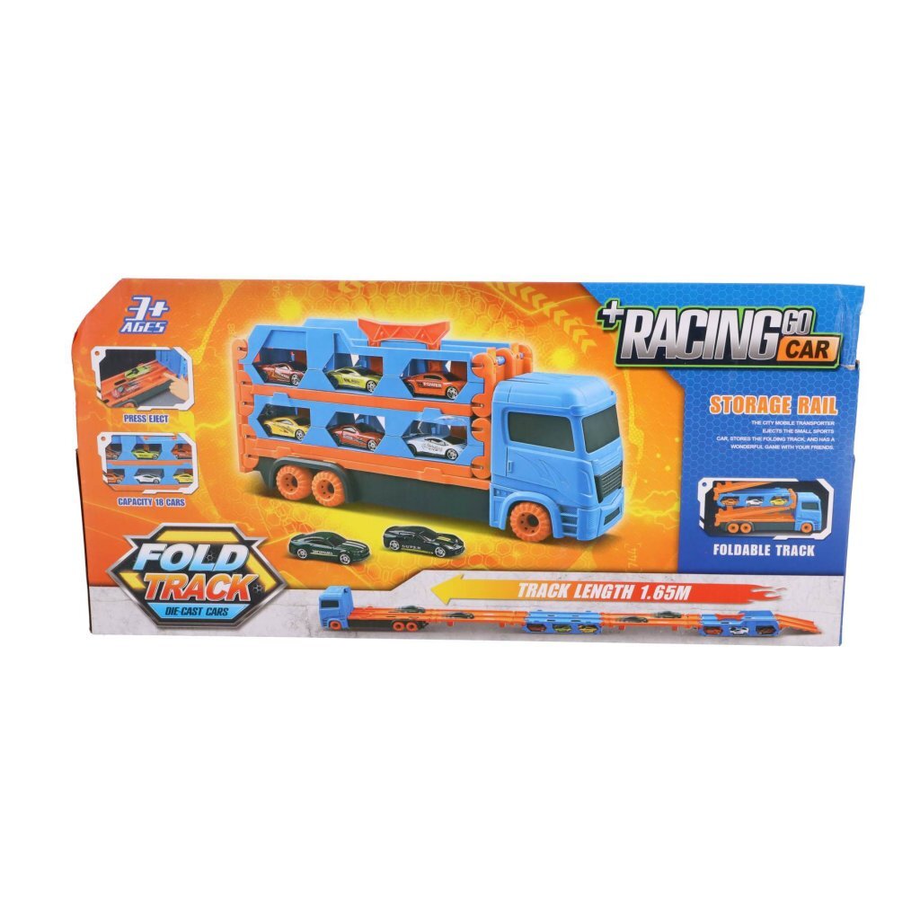 Andere Marken Pop-up Auto Transporter + 2 Die-Cast-Fahrzeuge
