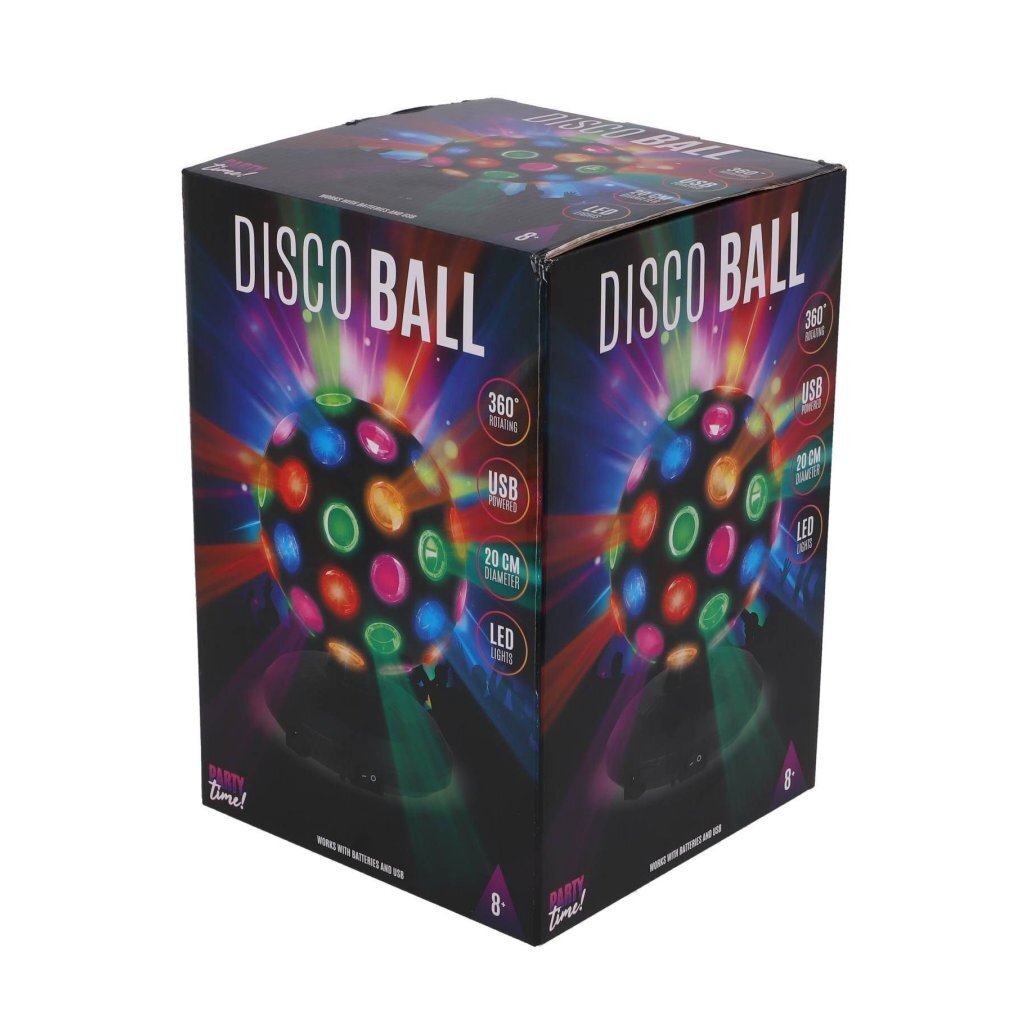 Partyzeit! LED-Discokugel 20 cm schwarz