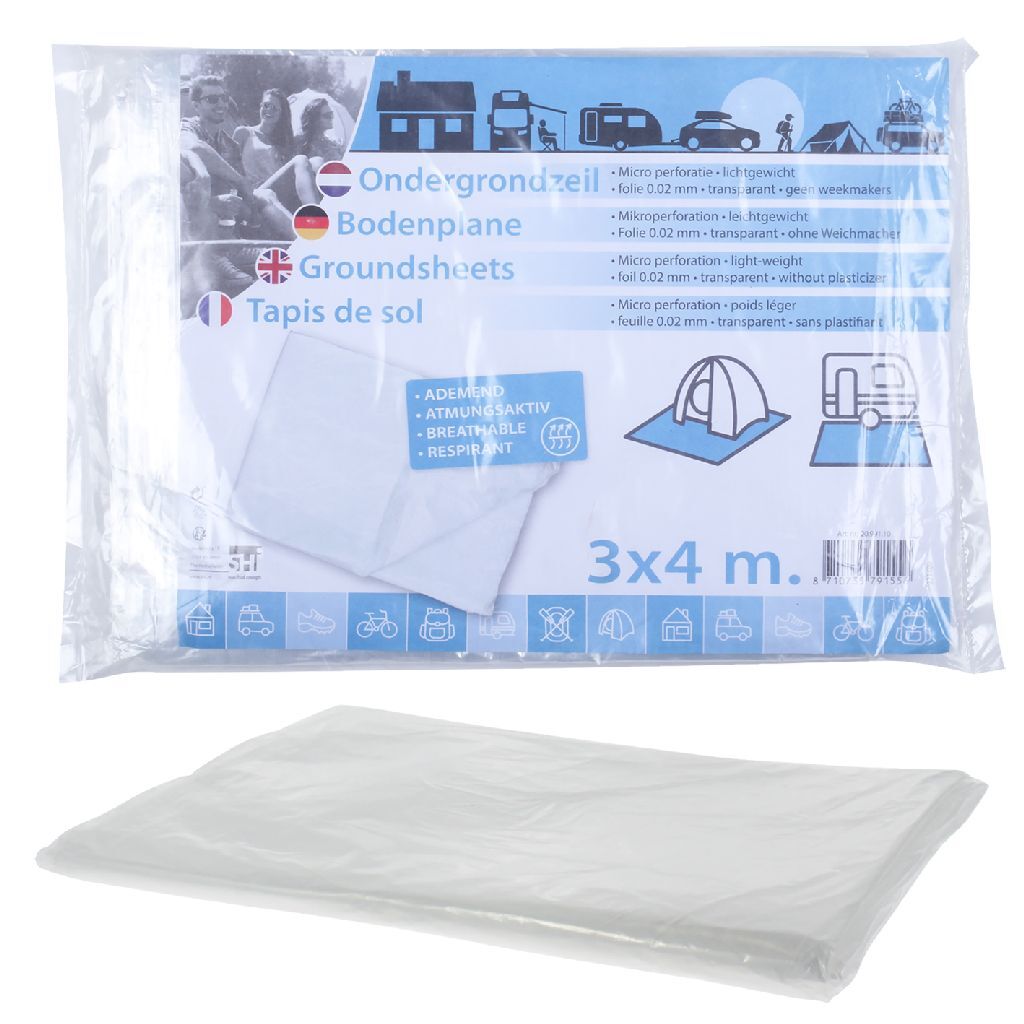 Grunde Folie gemahlene Segel 3x4 m transparent