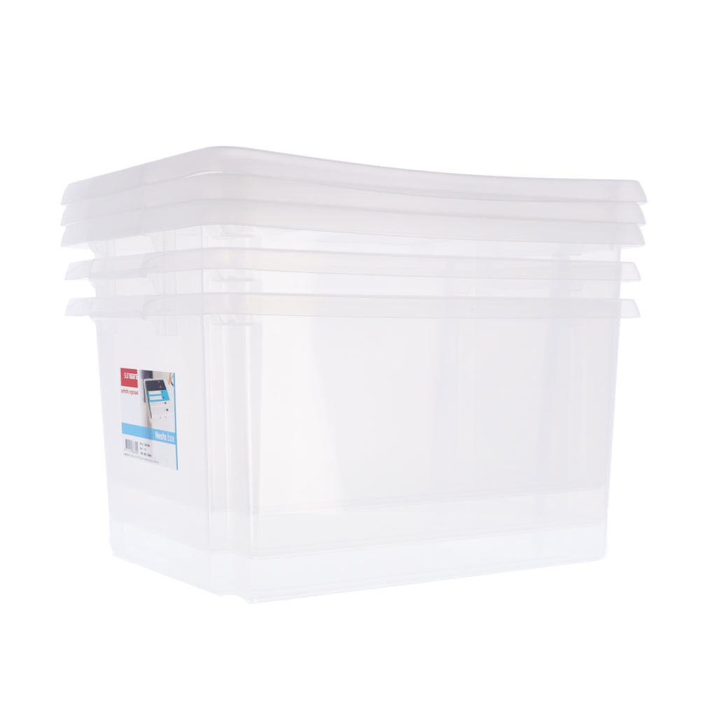 Sonnenwaren Sonnenwaren Nesta Aufbewahrungsboxen 32L 3 Teile weiß transparent