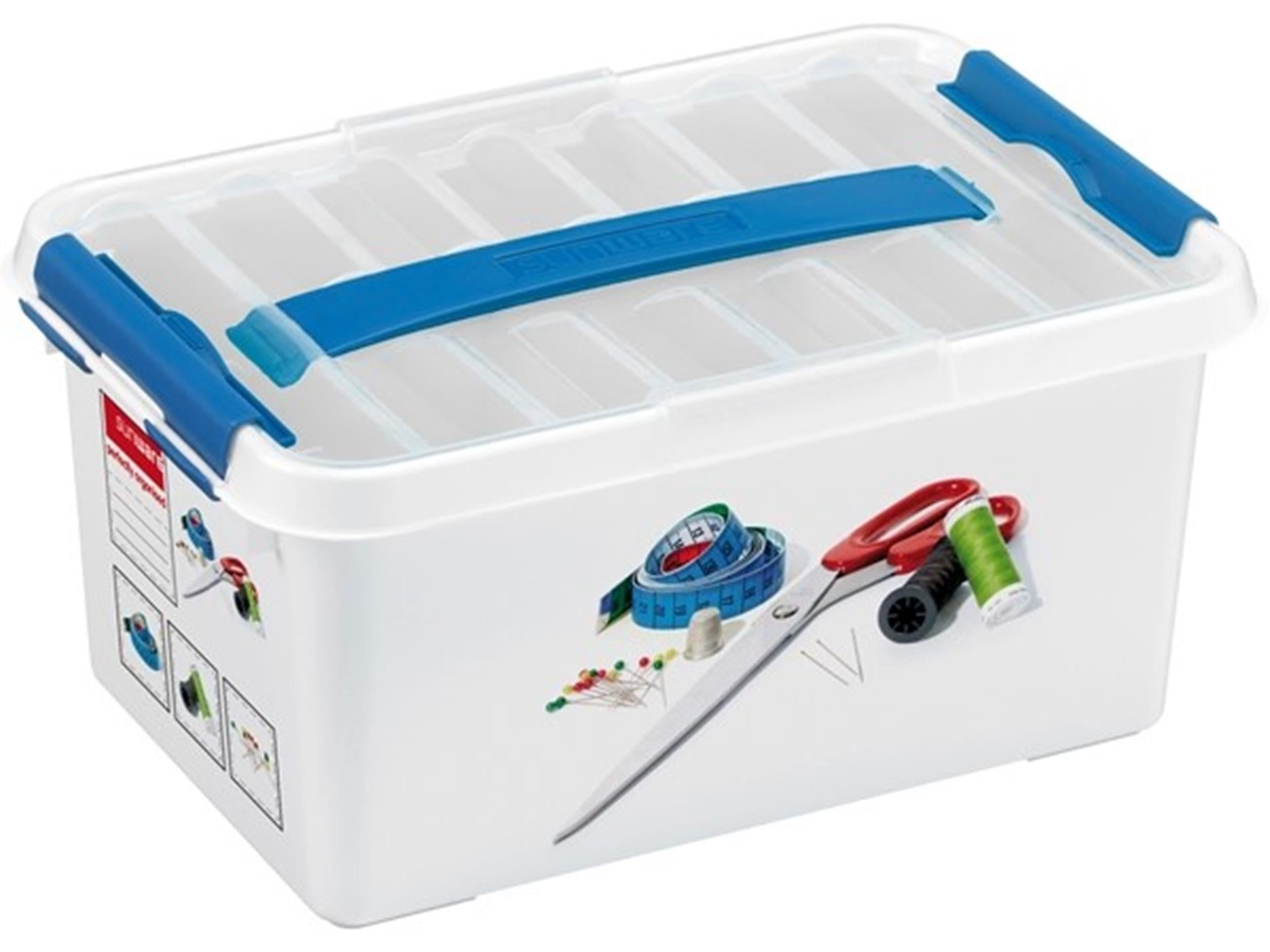 Sonnenwaren Sonnenwaren Q-Line Nähbox 6L 30x20x14 cm Weiß Blau