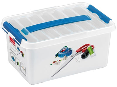 Sonnenwaren Sonnenwaren Q-Line Nähbox 6L 30x20x14 cm Weiß Blau