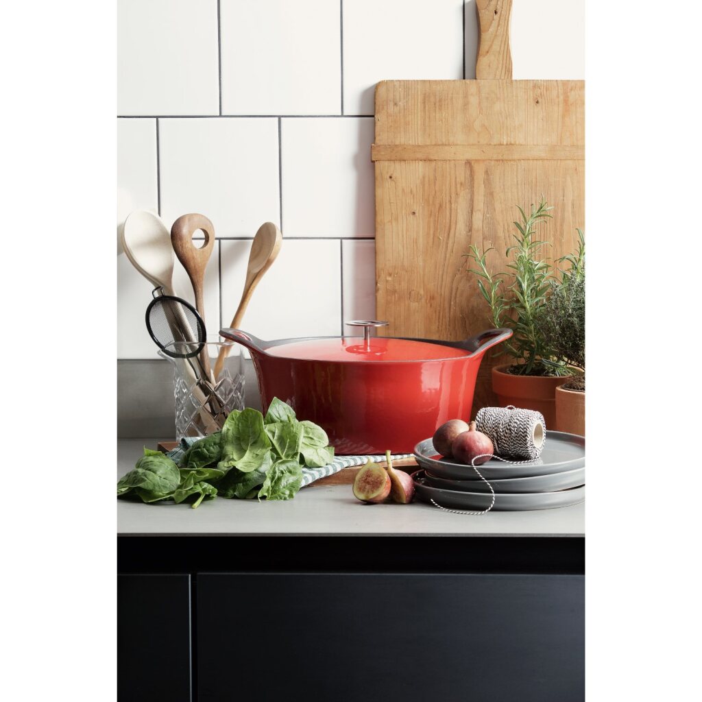 Kuisinox -Kuisinox -Vulkangussbügeleisenpfanne 29 cm Rot