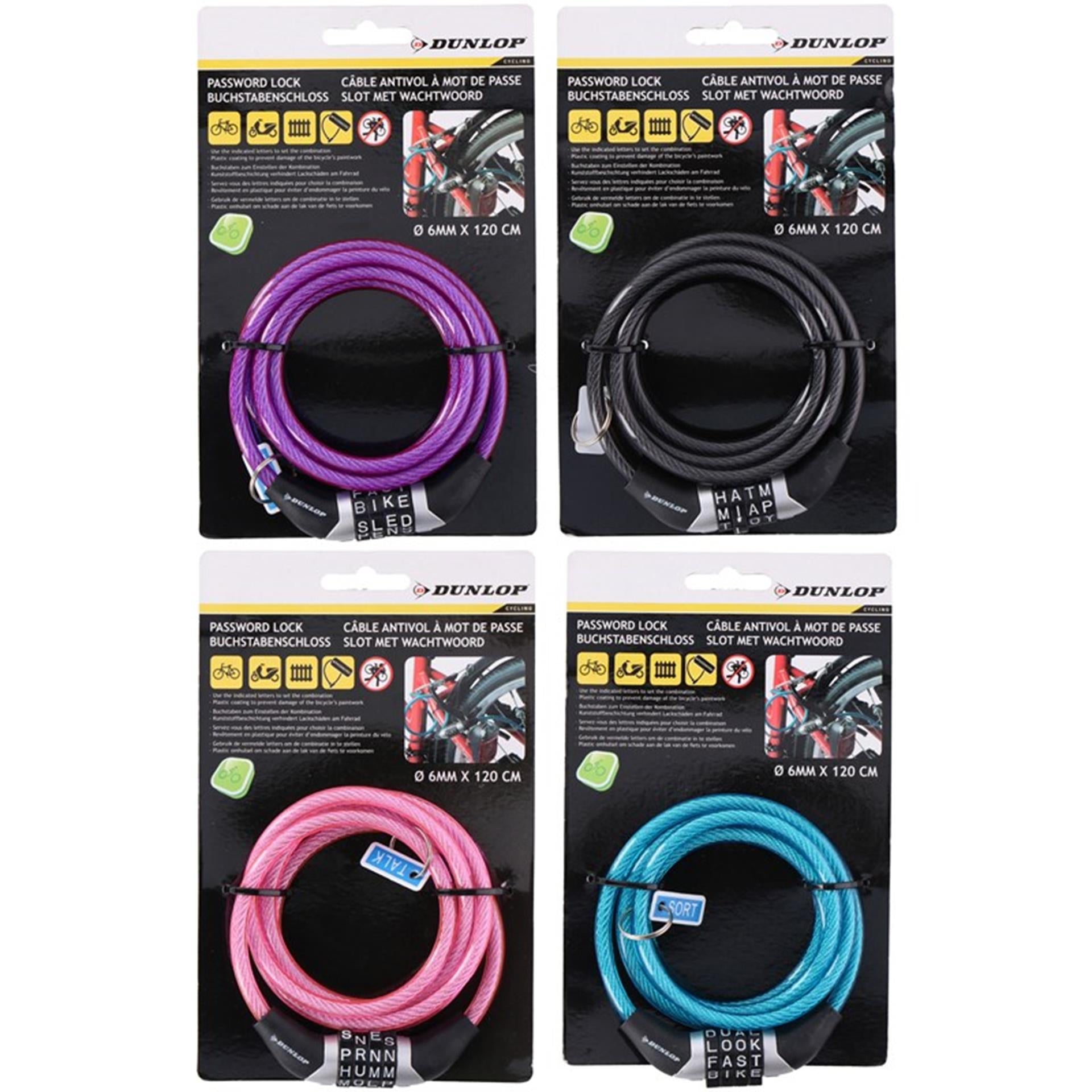 Dunlop Passwort Fahrradschloss 6mm 120cm