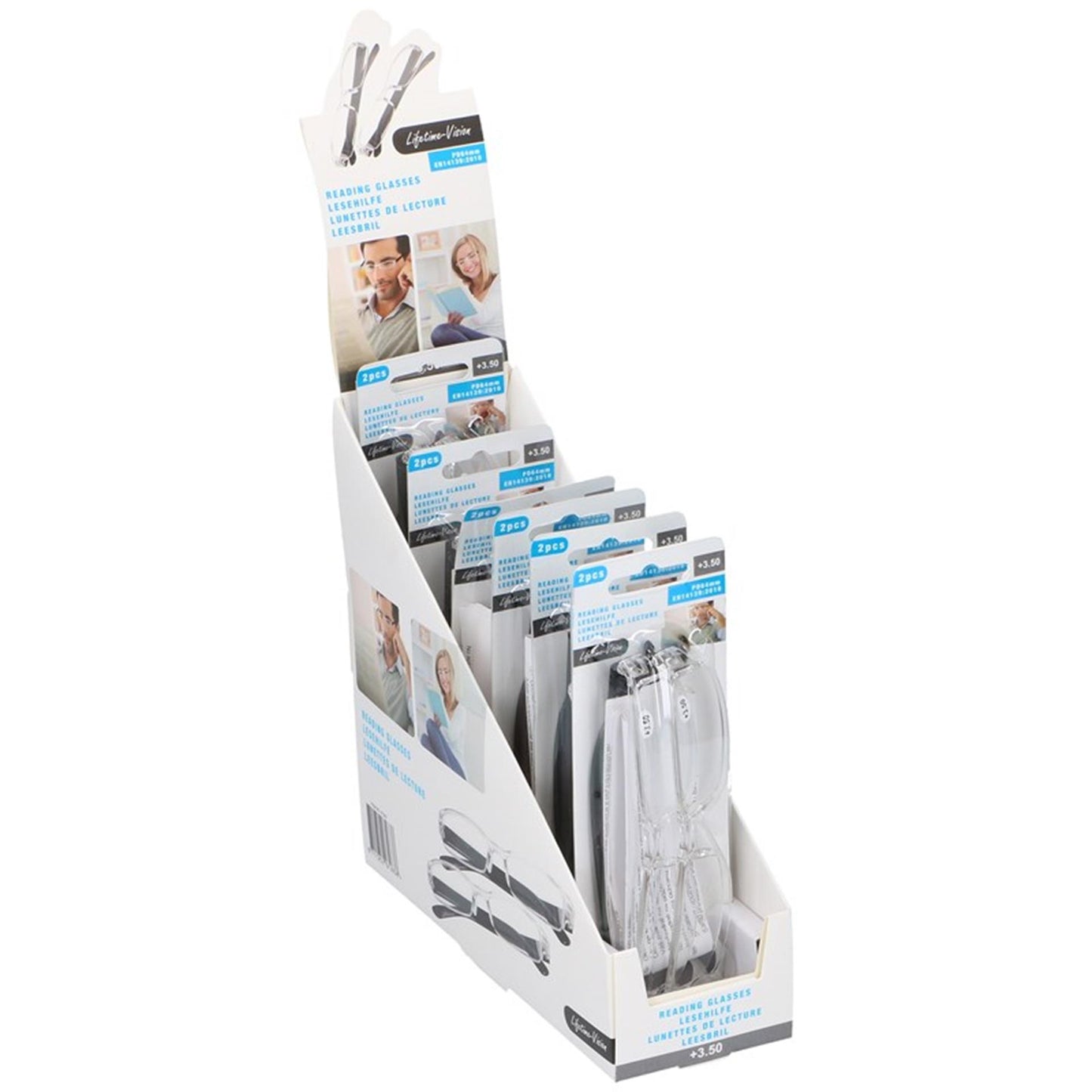 Lebenslange Lesebrille 2 Stück auf Karte, Stärke +3,50