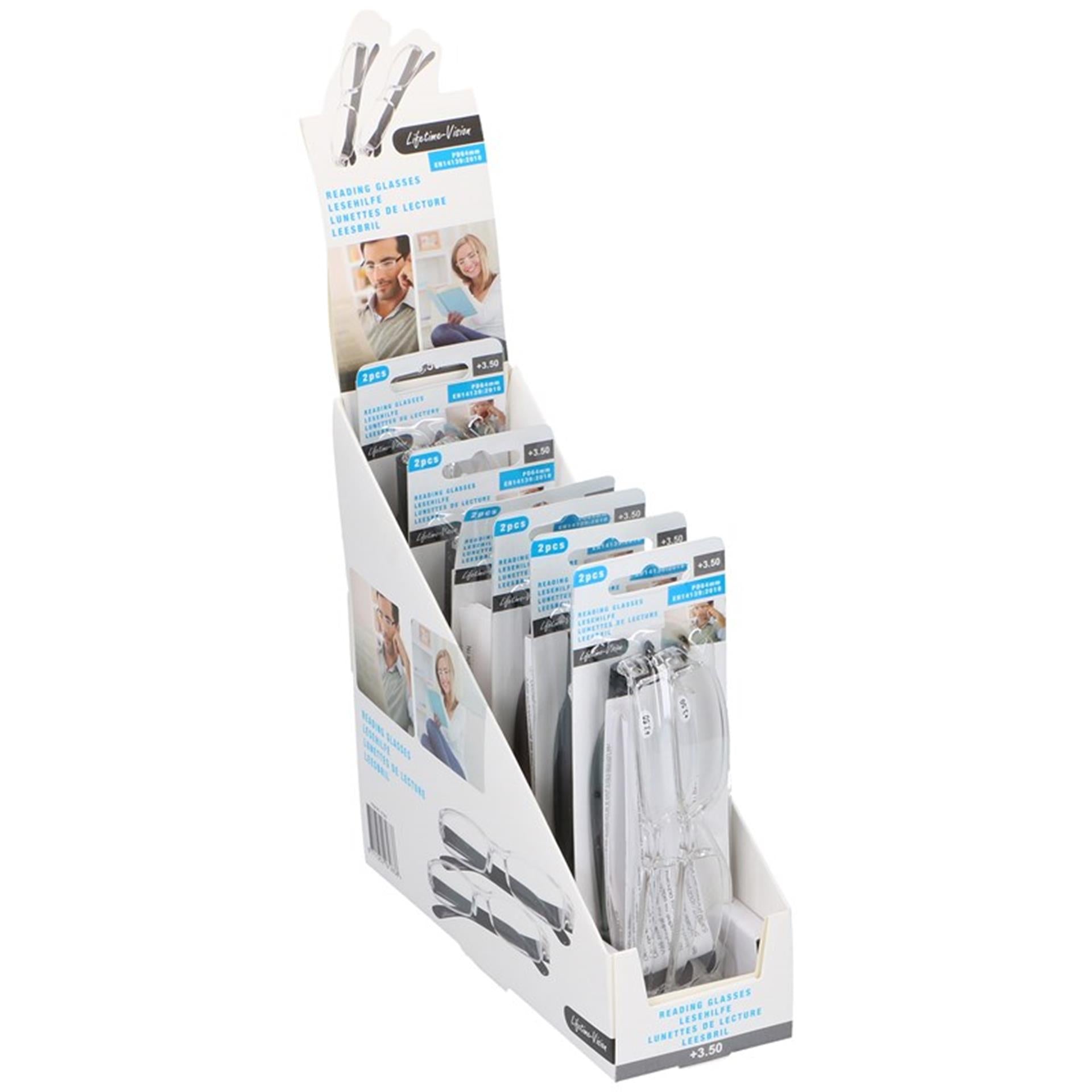 Lebenslange Lesebrille 2 Stück auf Karte, Stärke +3,50