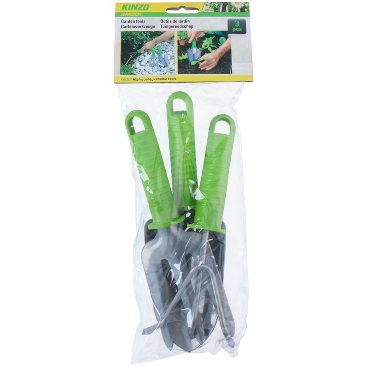 Kinzo Gartenwerkzeug-Set 3-teilig im Beutel
