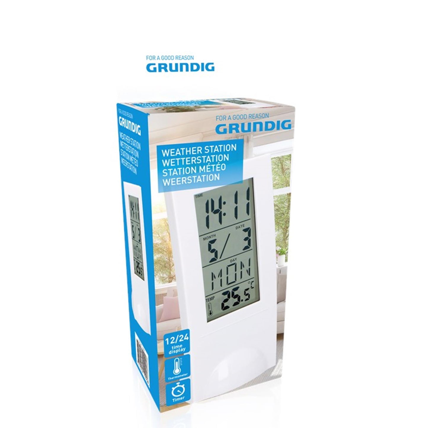 Grundig Wetterstation weiß mit Batterie