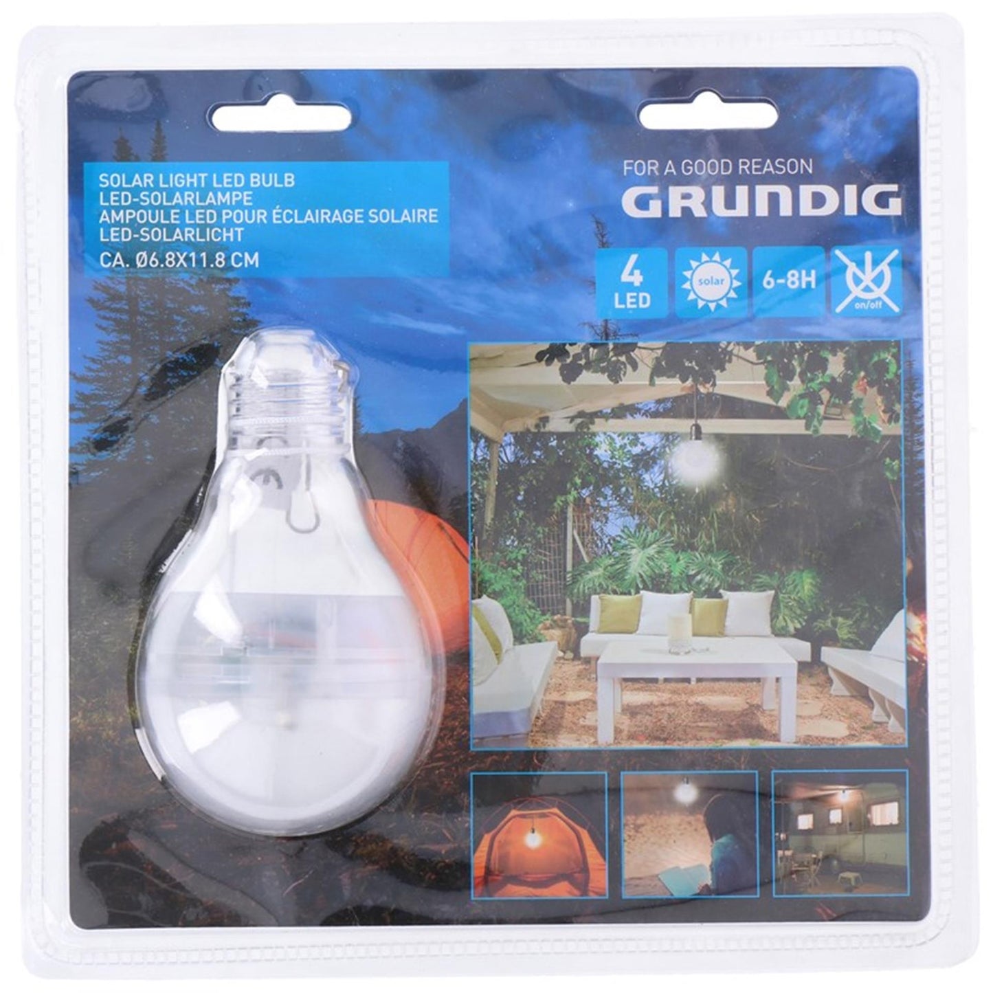 Grundig Solarlampe 4LED 7x12cm