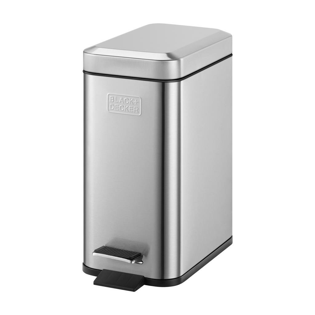 Black Decker Black Decker Pedal Bin 5L Edelstahl schwarz