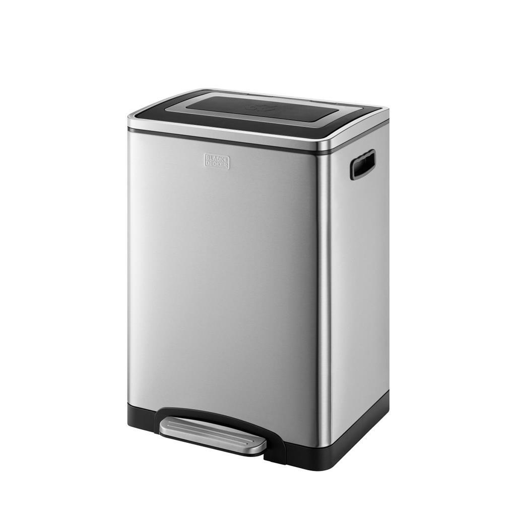 Black Decker Black Decker Pedal Bin 2x20l Silber Schwarz
