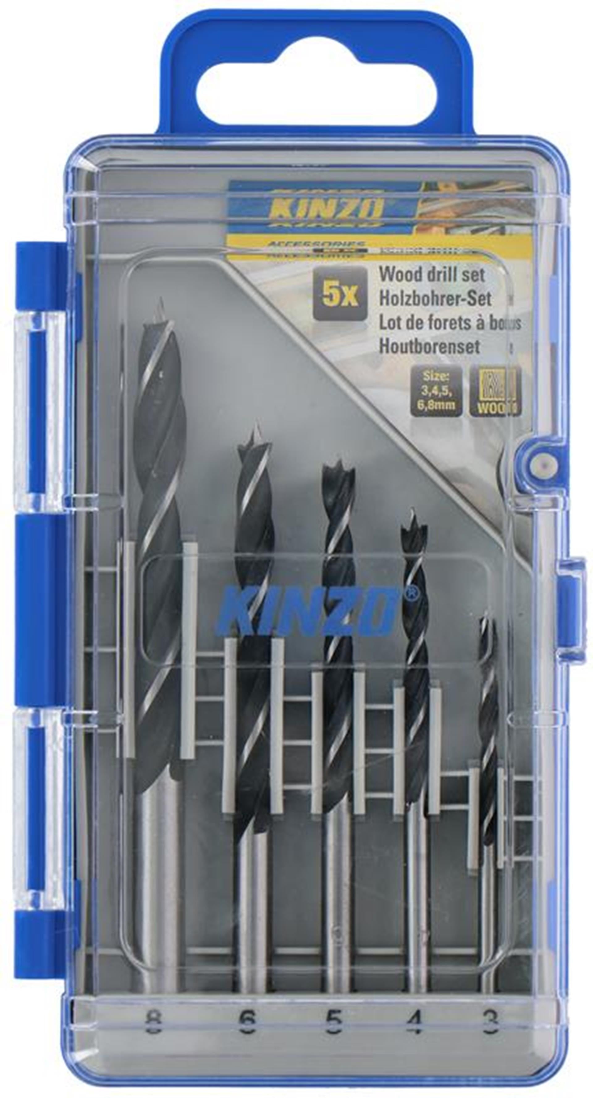 Kinzo Holzbohrer-Set 5-teilig (3-8mm)
