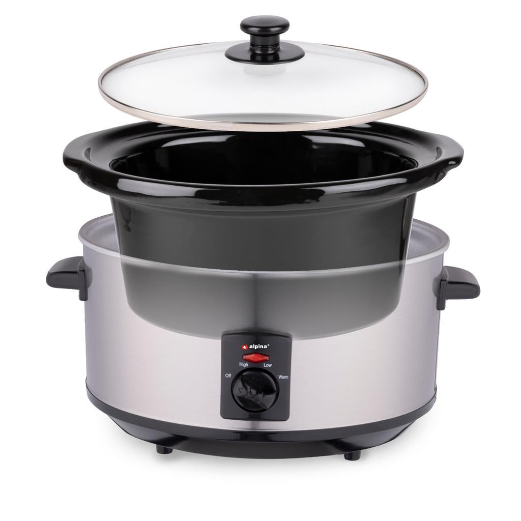Alpina Slowcooker 3.5L 240W Edelstahl schwarz