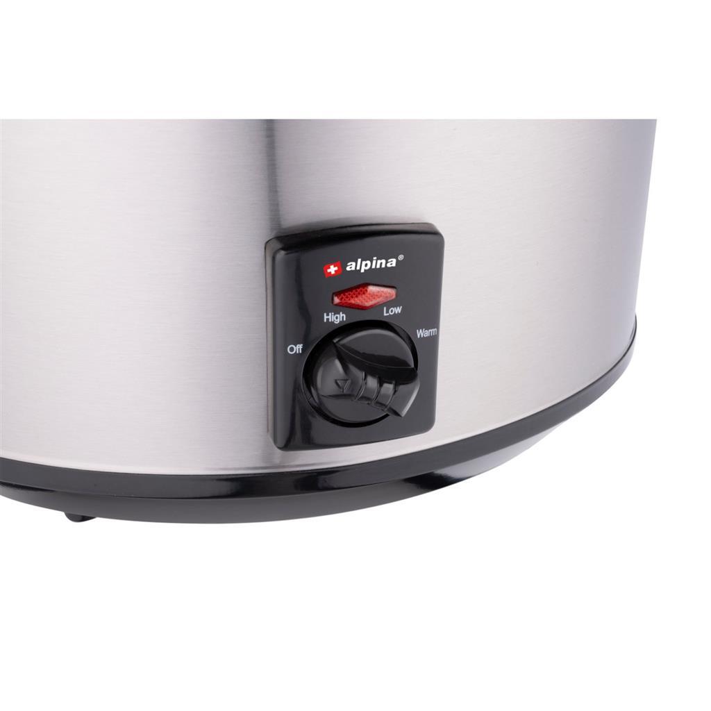 Alpina Slowcooker 3.5L 240W Edelstahl schwarz
