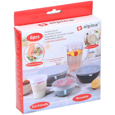 Alpina wiederverwendbare Silikondeckel 6 Durchmesser 6 9 11 11 14 16 cm