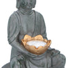 Grundig Grundig Buddha Bild mit Solarlamp-LED-Out-Out-Knopf-Feuerdauer 6-8 Stunden 17x16x27cm