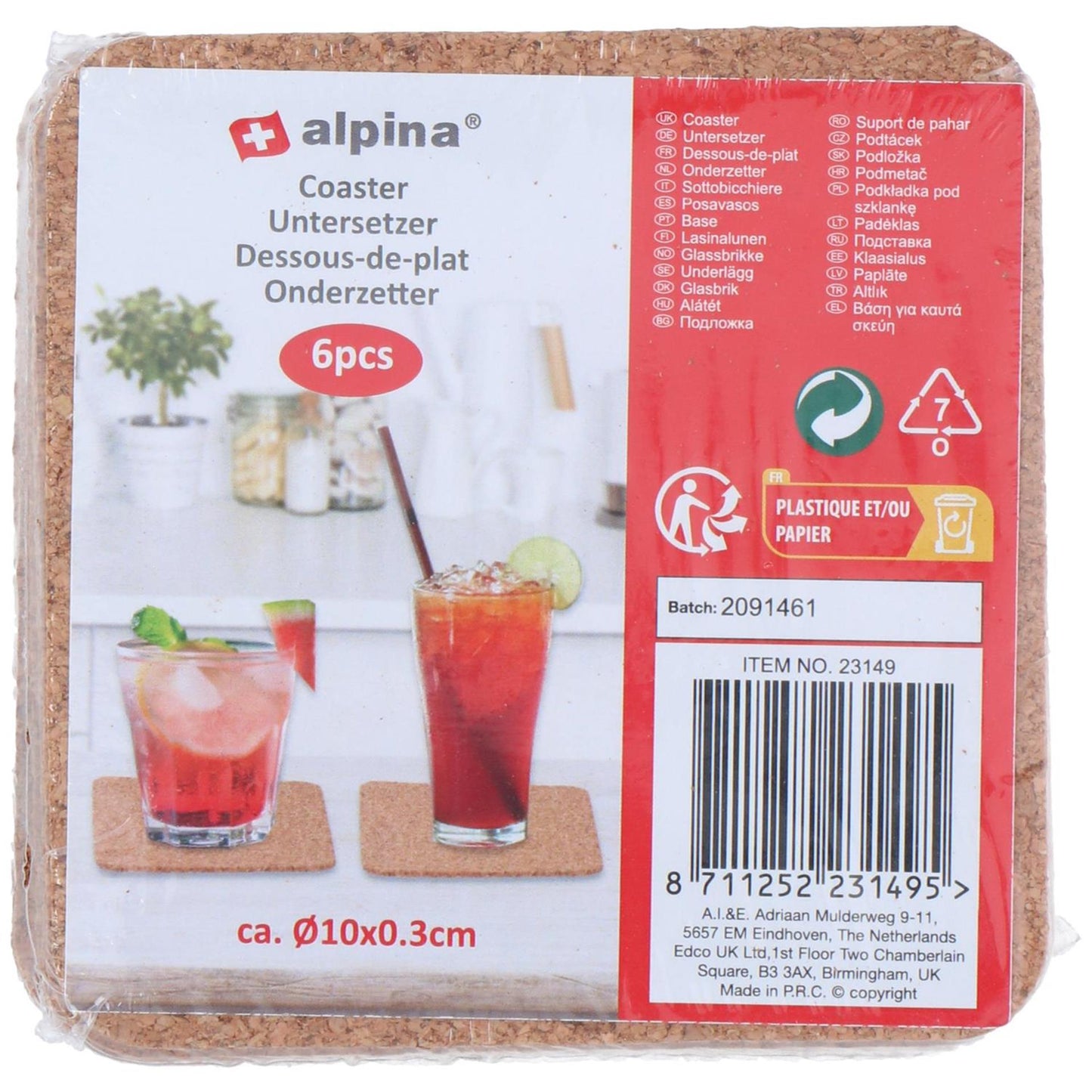 Alpina Untersetzer Kork 6 Stk. ø10cm