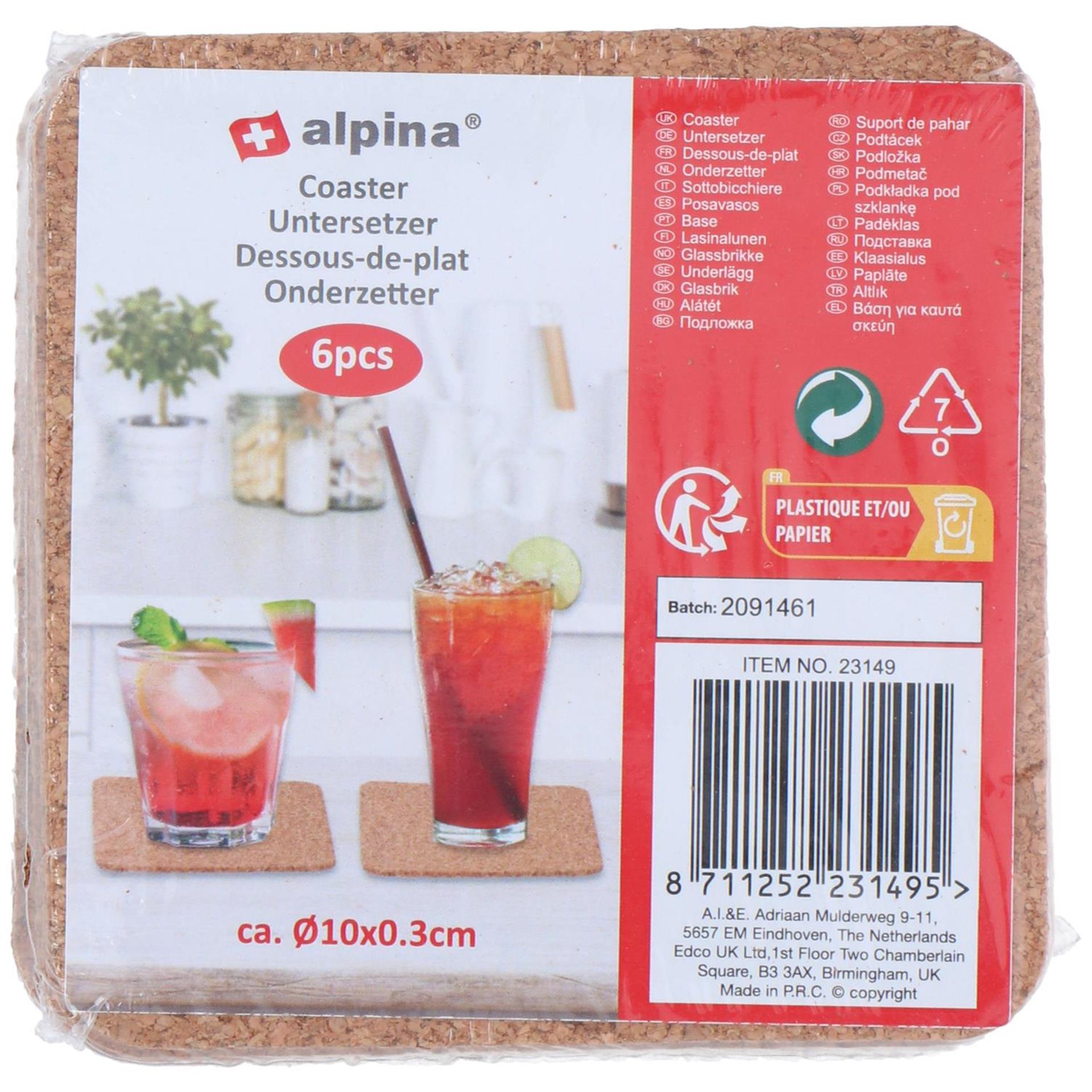Alpina Untersetzer Kork 6 Stk. ø10cm