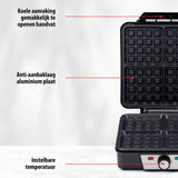 Alpina Waffleijzer Brüssel Waffeln Nicht -STICK -Beschichtung 4 Waffeln 1200W - afbeelding 3
