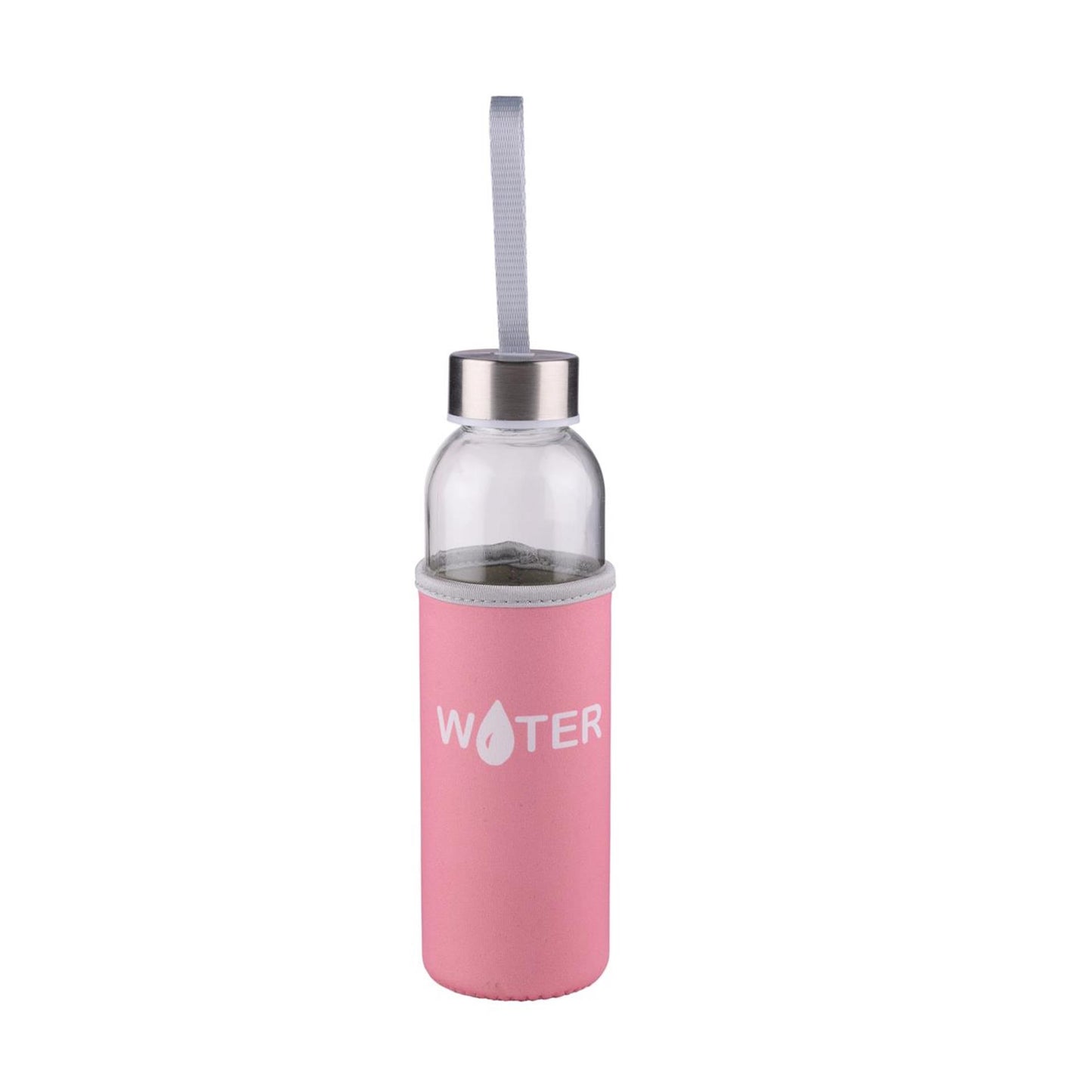 Alpina Trinkflasche Glas 500ml + schlichter Deckel