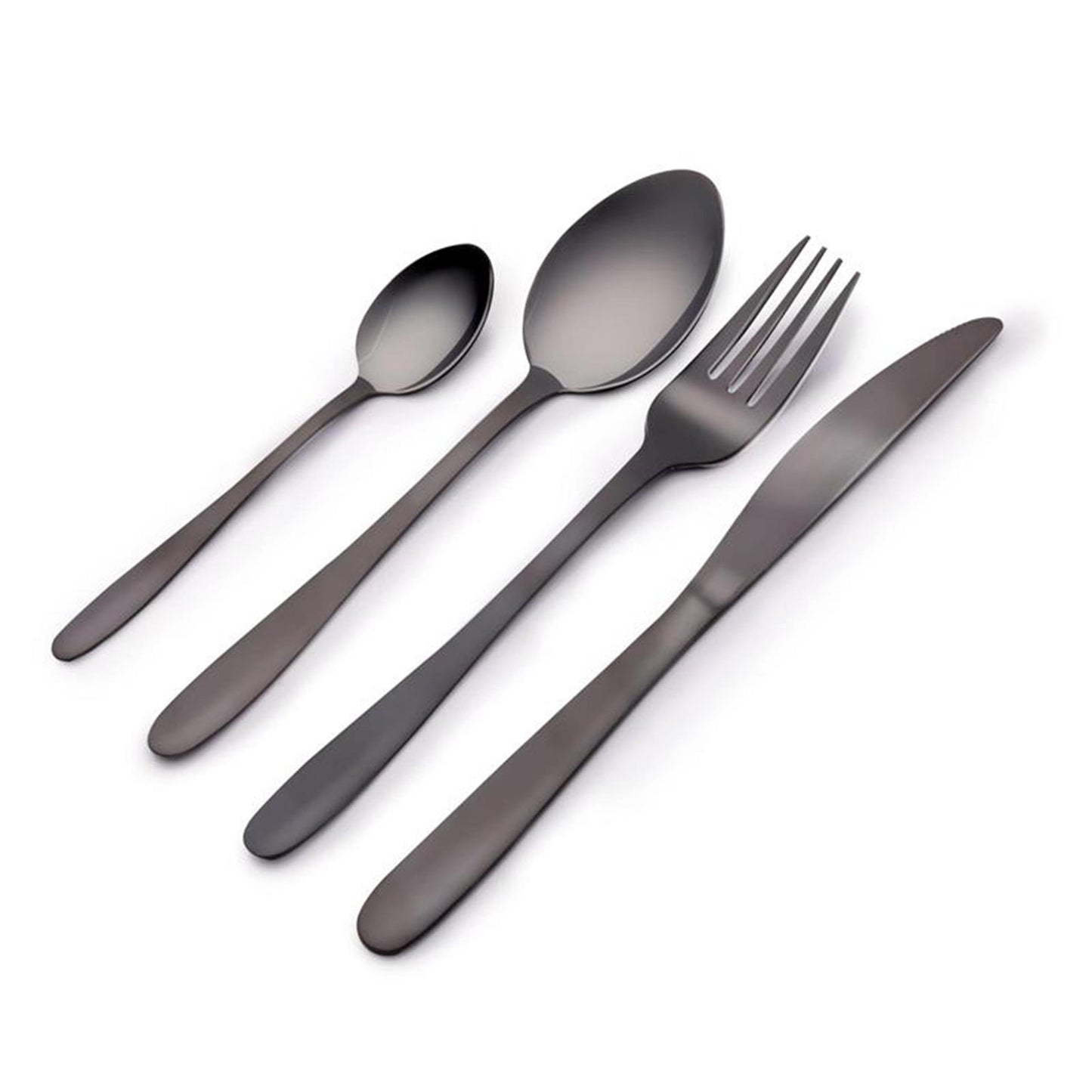 Alpina Besteckset Edelstahl 16-teilig schwarz