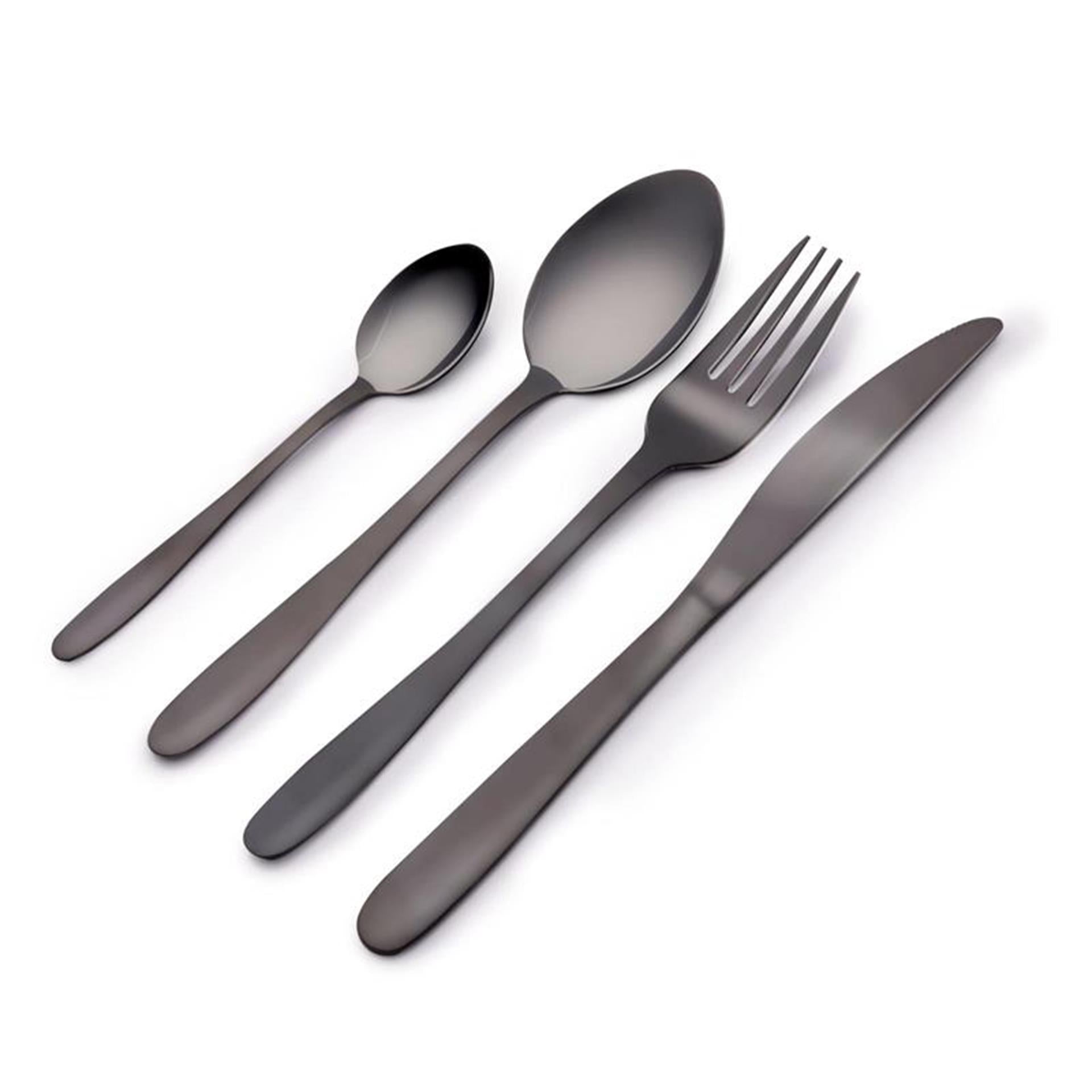 Alpina Besteckset Edelstahl 16-teilig schwarz