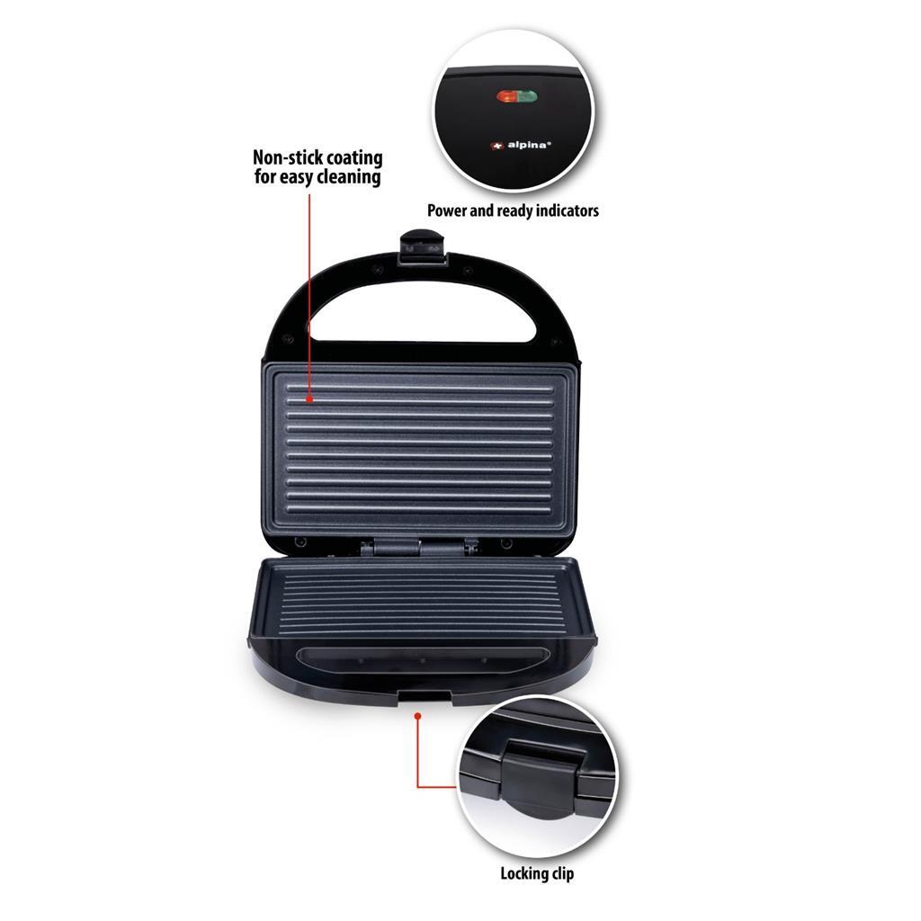 Alpina Kontakt Grill 750W Schwarz