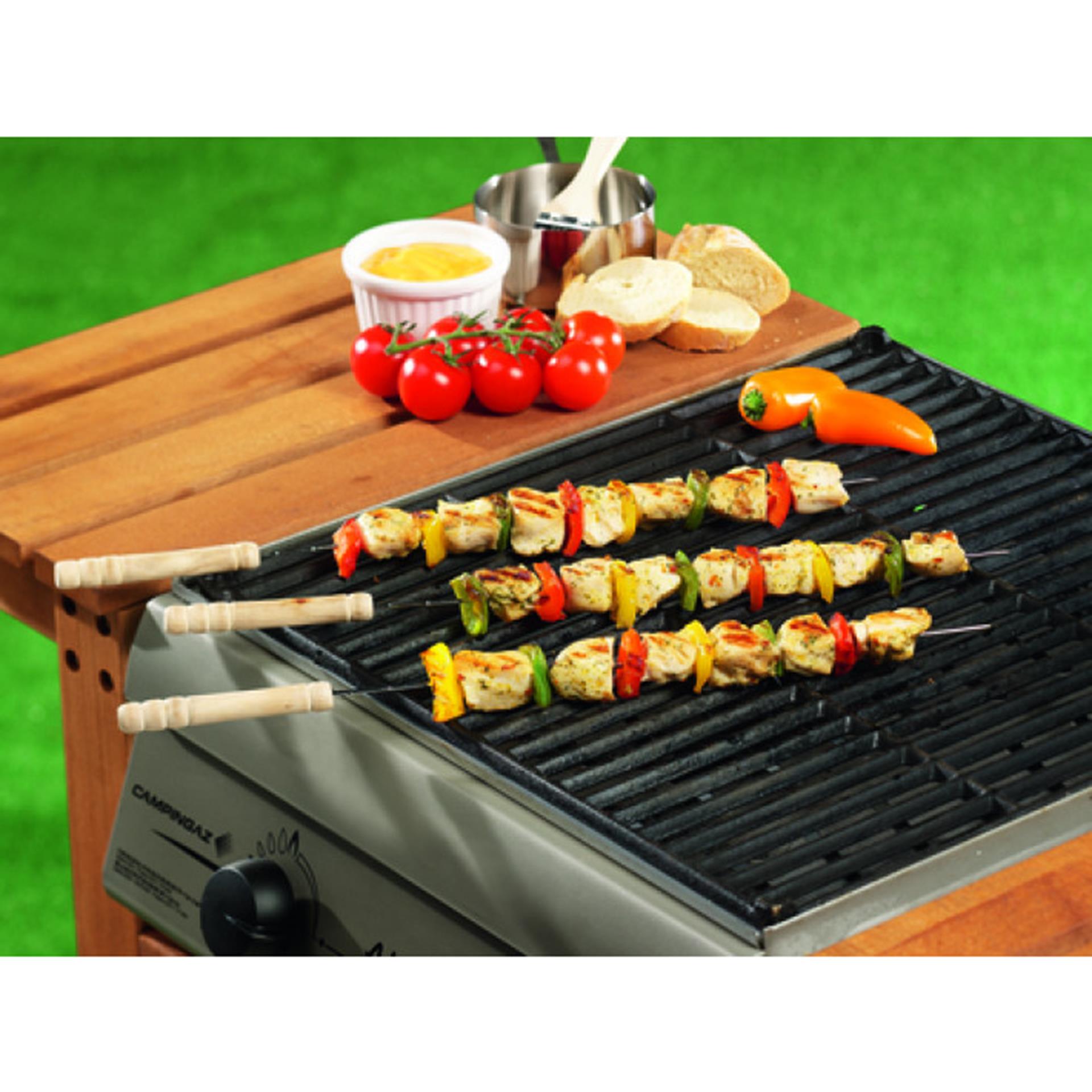 BBQ Collection BBQ Collection Barbecue Spieß 38,5 cm 4 Stücke Edelstahlholz Holz