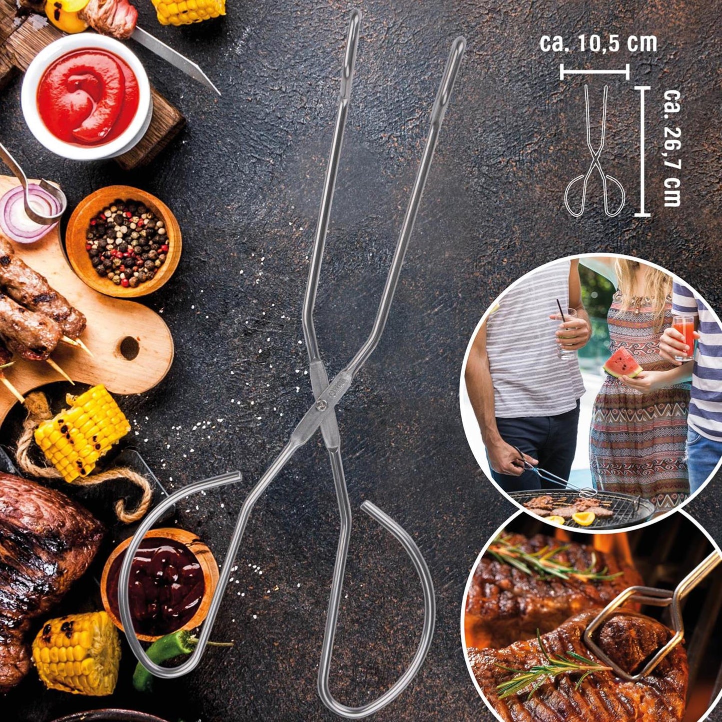 BBQ Grillzange Metall 27cm